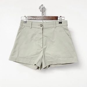 *NWT* H&M Bermuda High Rise Trouser Fall‎ Prep Casual Short Light Sage Green